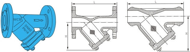 德標(biāo)Y型過(guò)濾器結(jié)構(gòu)圖