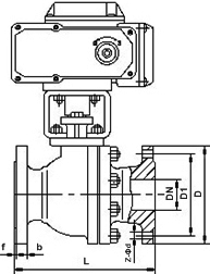 電動(dòng)法蘭球閥結(jié)構(gòu)圖